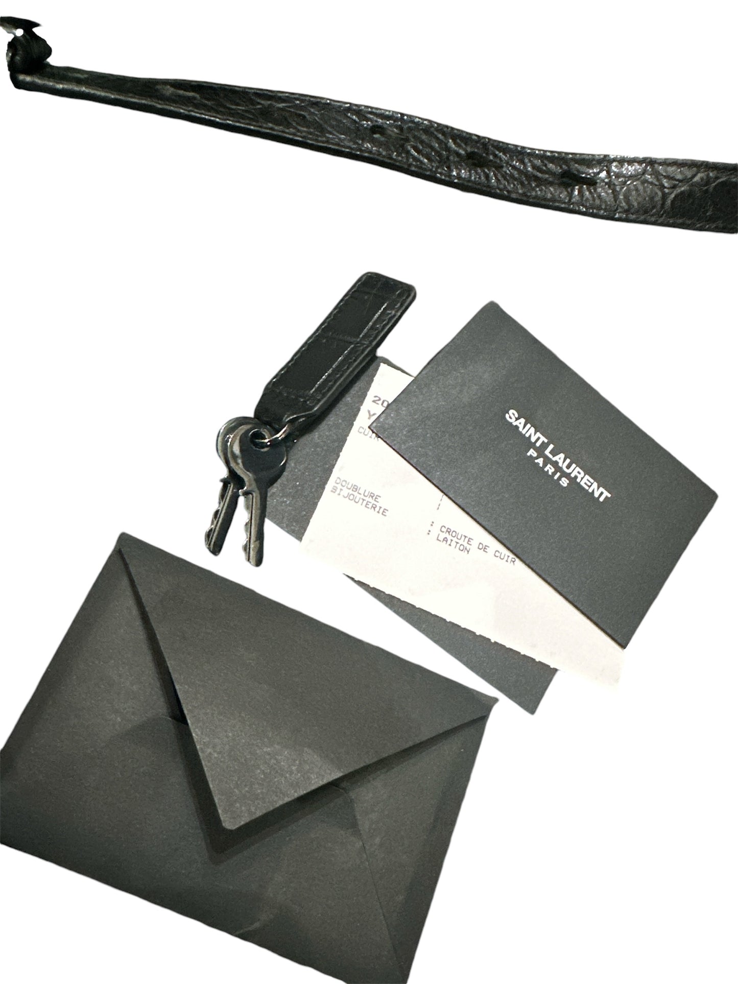 Saint Laurent black Croc Sac de Jour