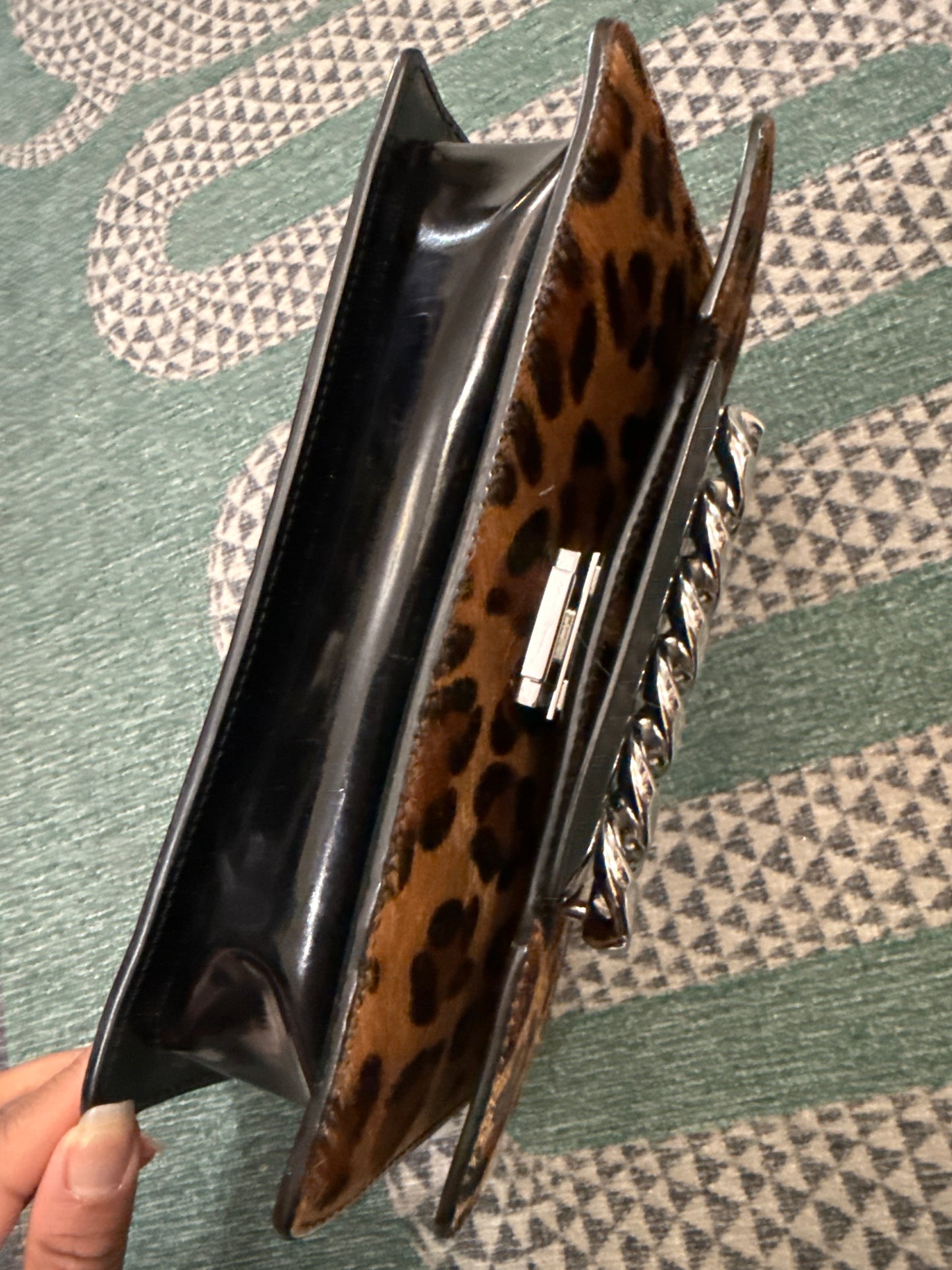 GIVENCHY calf hair patent purse