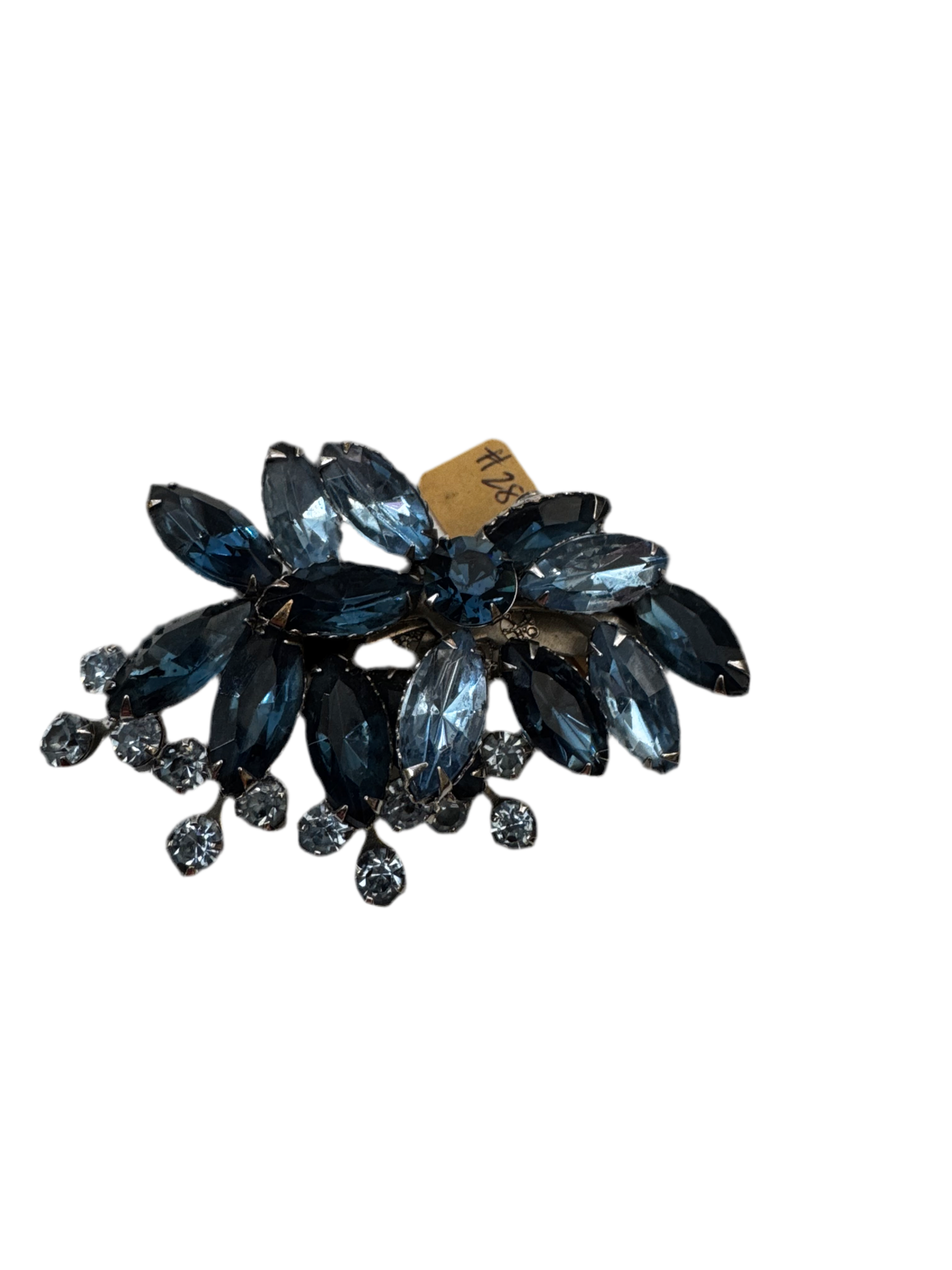 Vintage blue crystal brooch