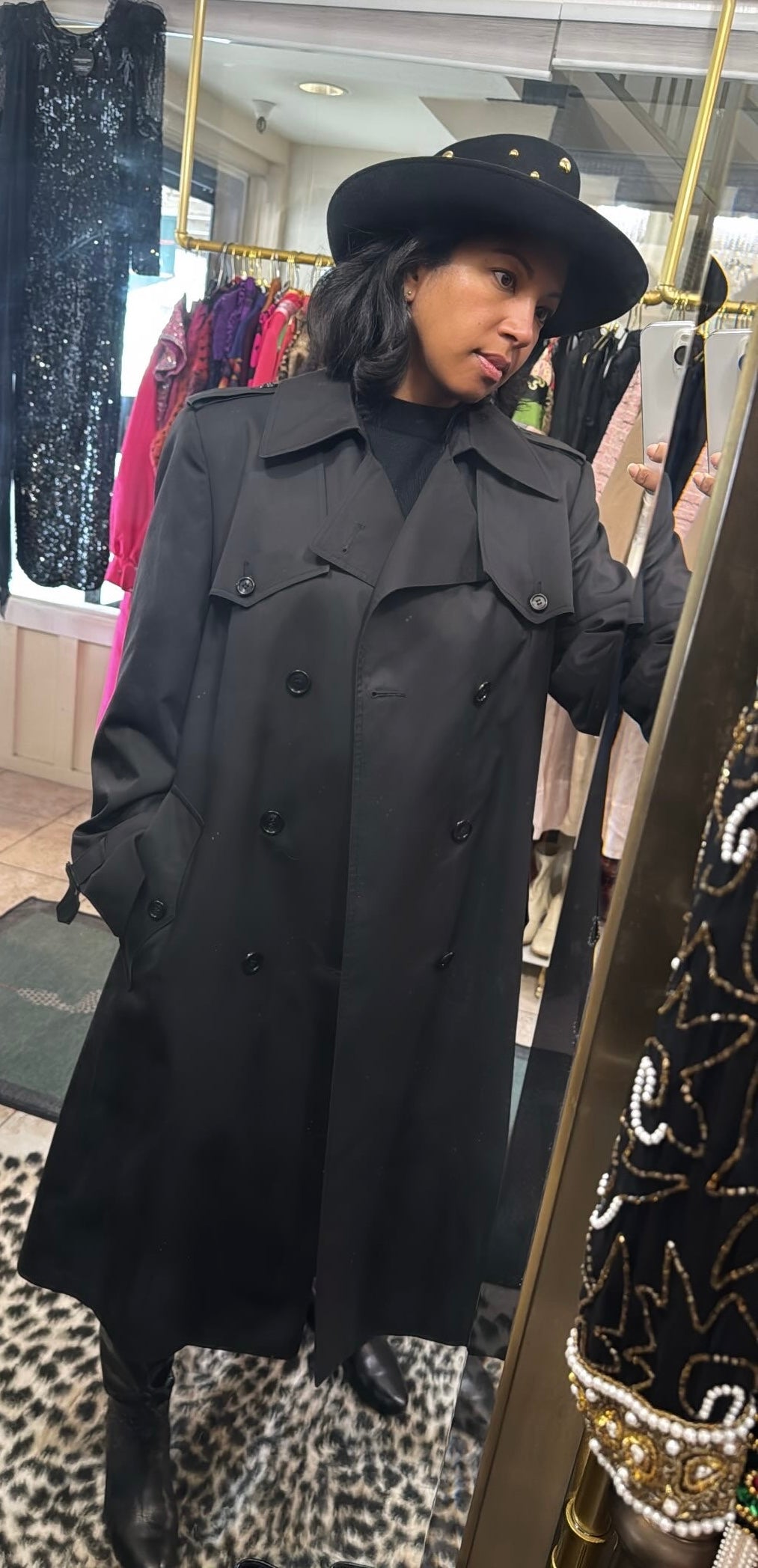 Vintage Men’s Christian Dior black trench coat