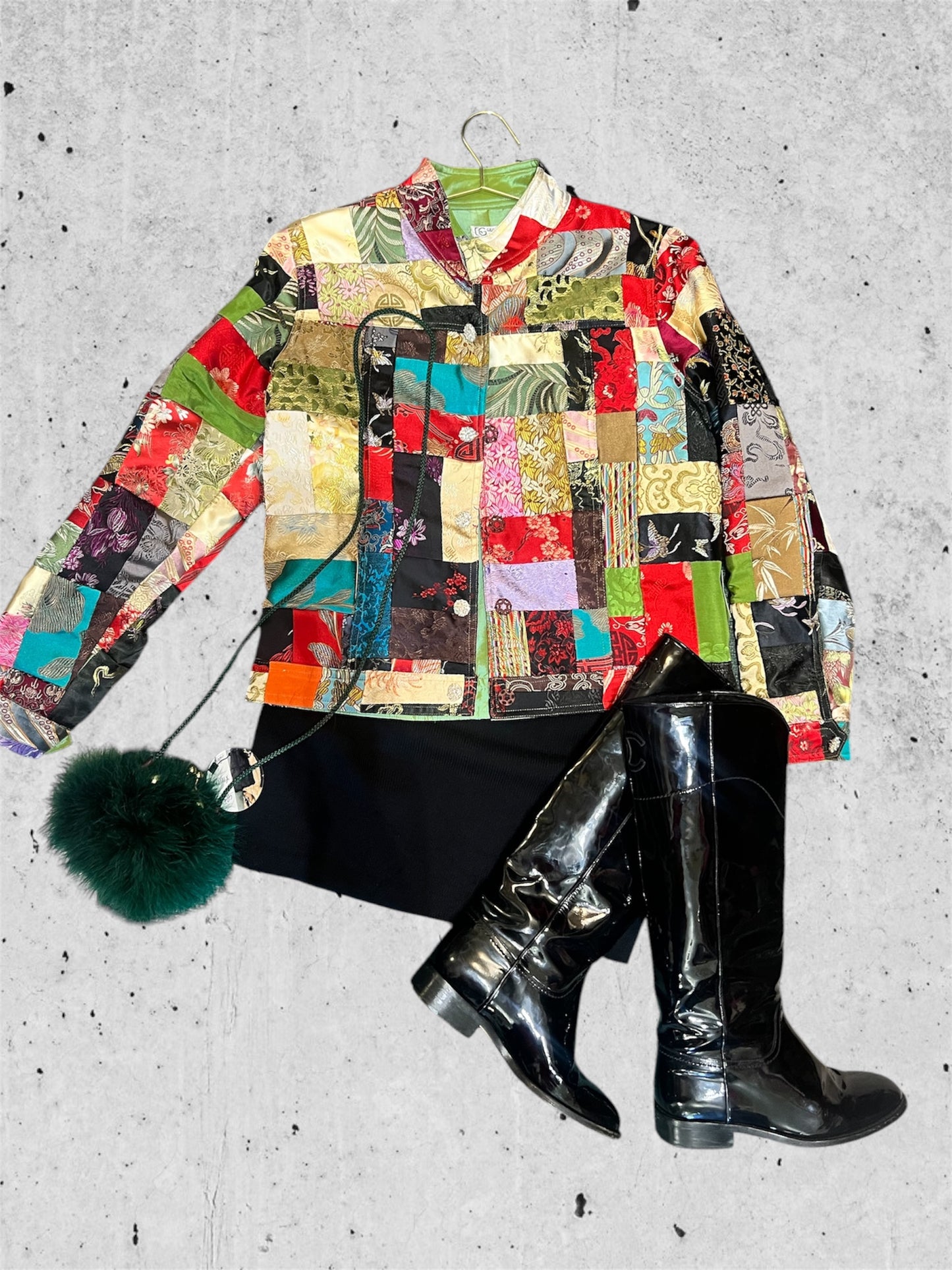 Y2K CHANEL patent riding boots