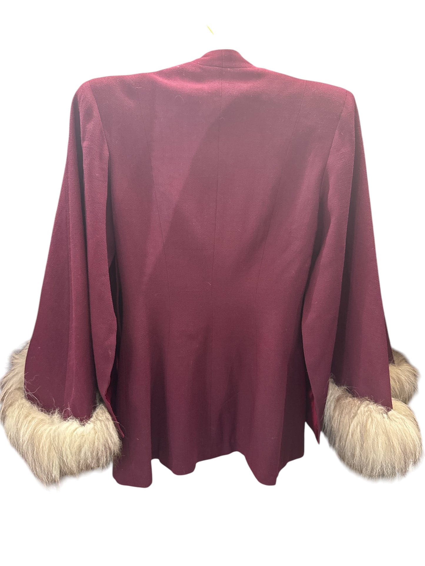 Vintage 1940’s Lilli Ann burgundy fur trim jacket