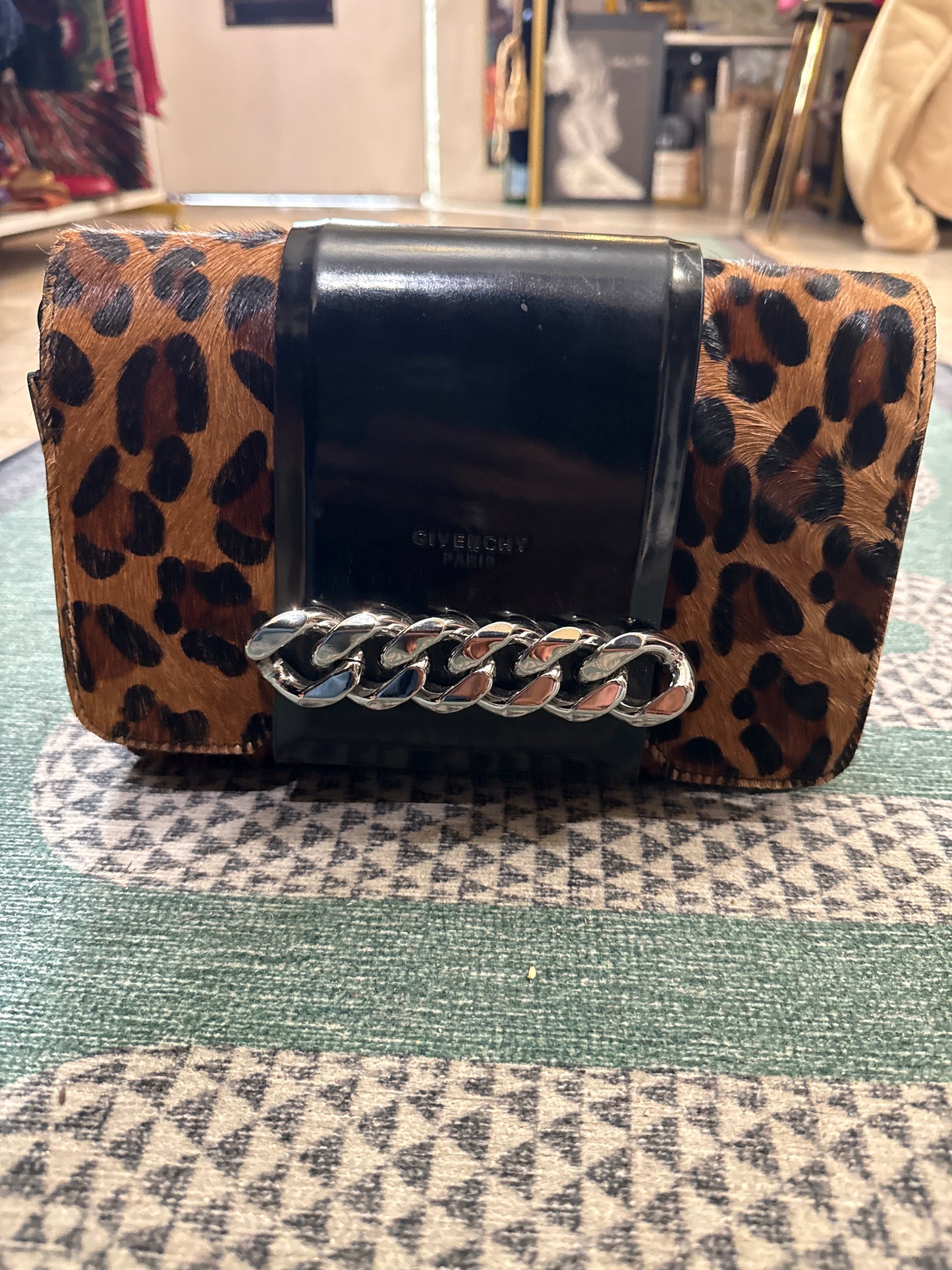 GIVENCHY calf hair patent purse