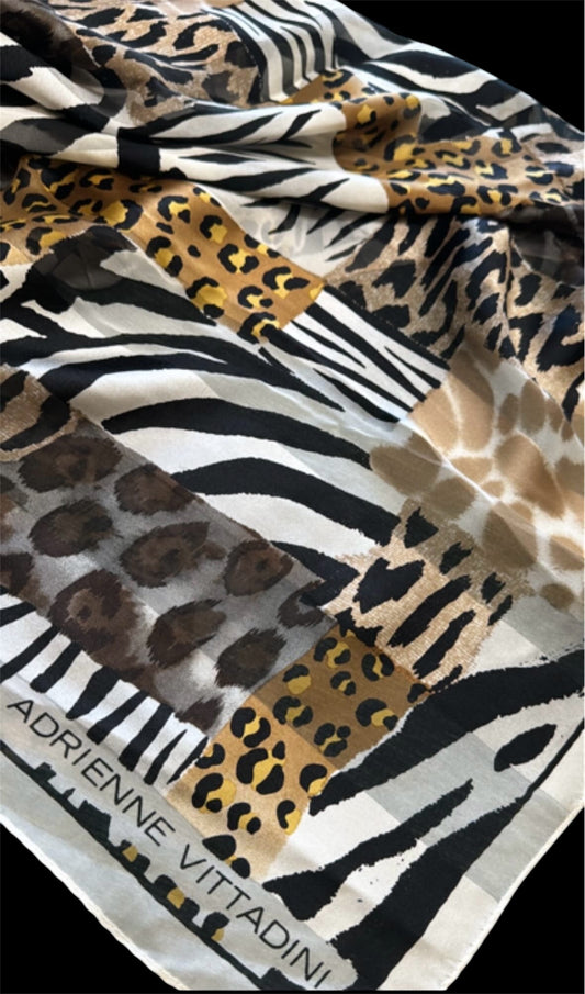 Vintage Adrienne Vittadini animal print scarf