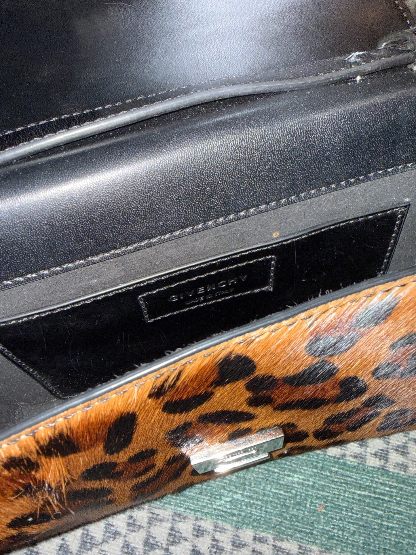 GIVENCHY calf hair patent purse