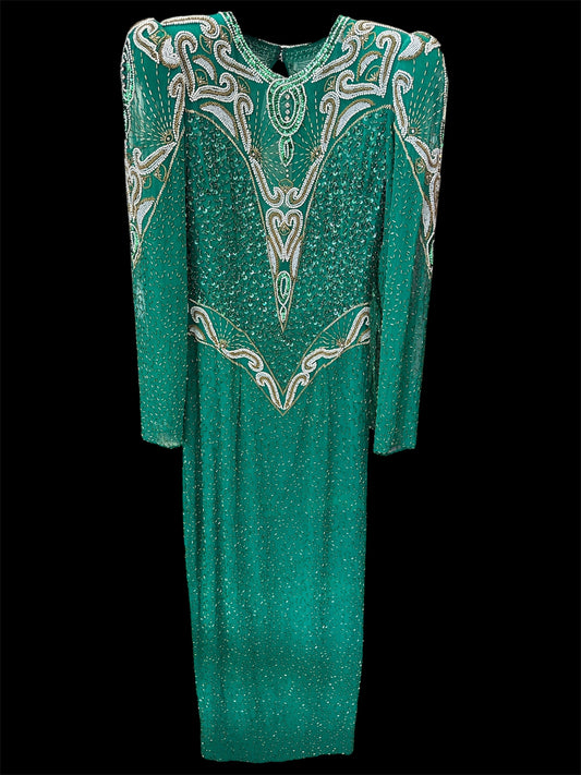 LANDA vintage silk beaded gown