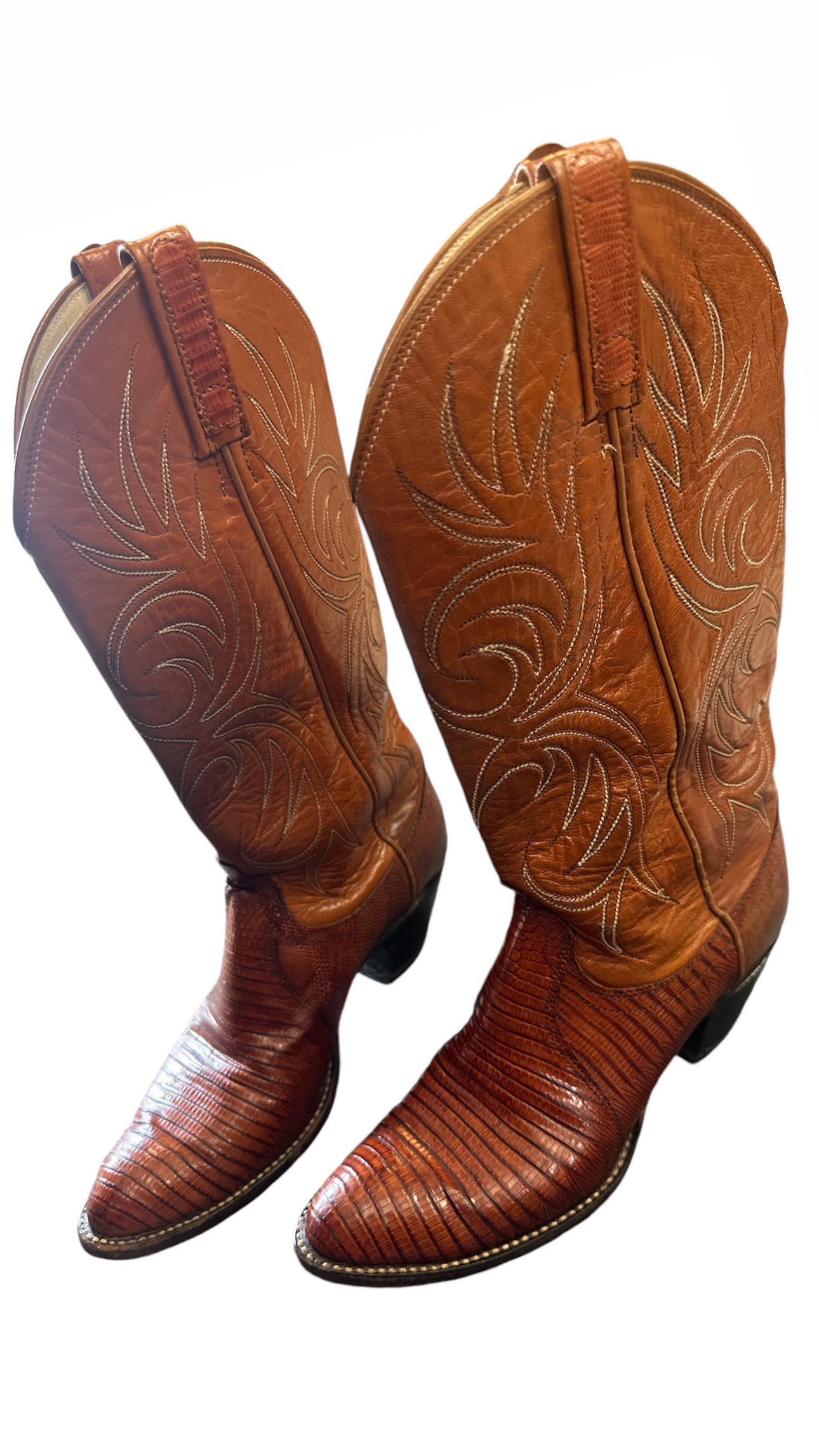 Vintage Dan Post Cognac cowboy boots