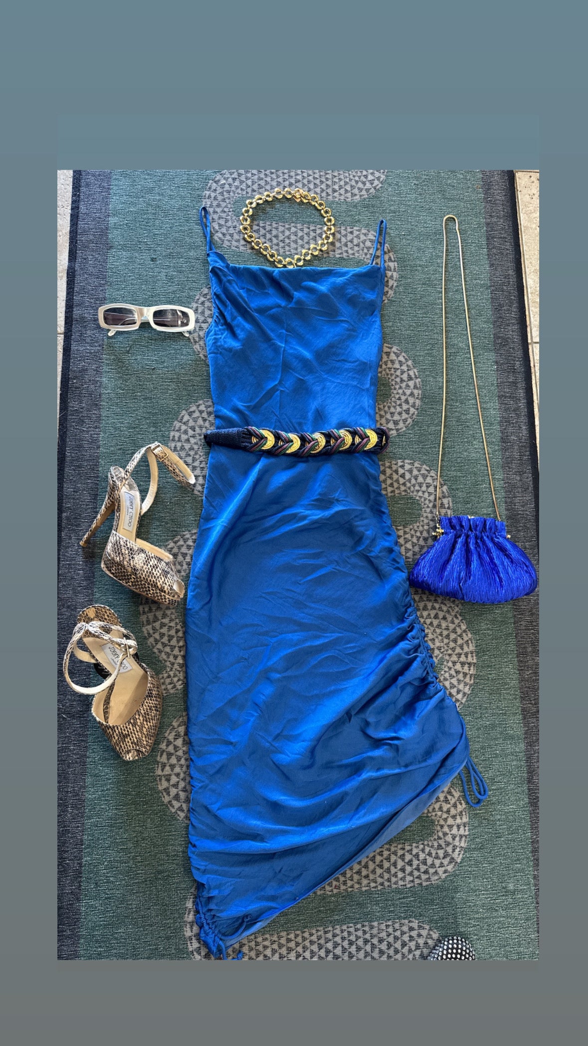 Vintage Nordstrom sapphire blue crossbody purse