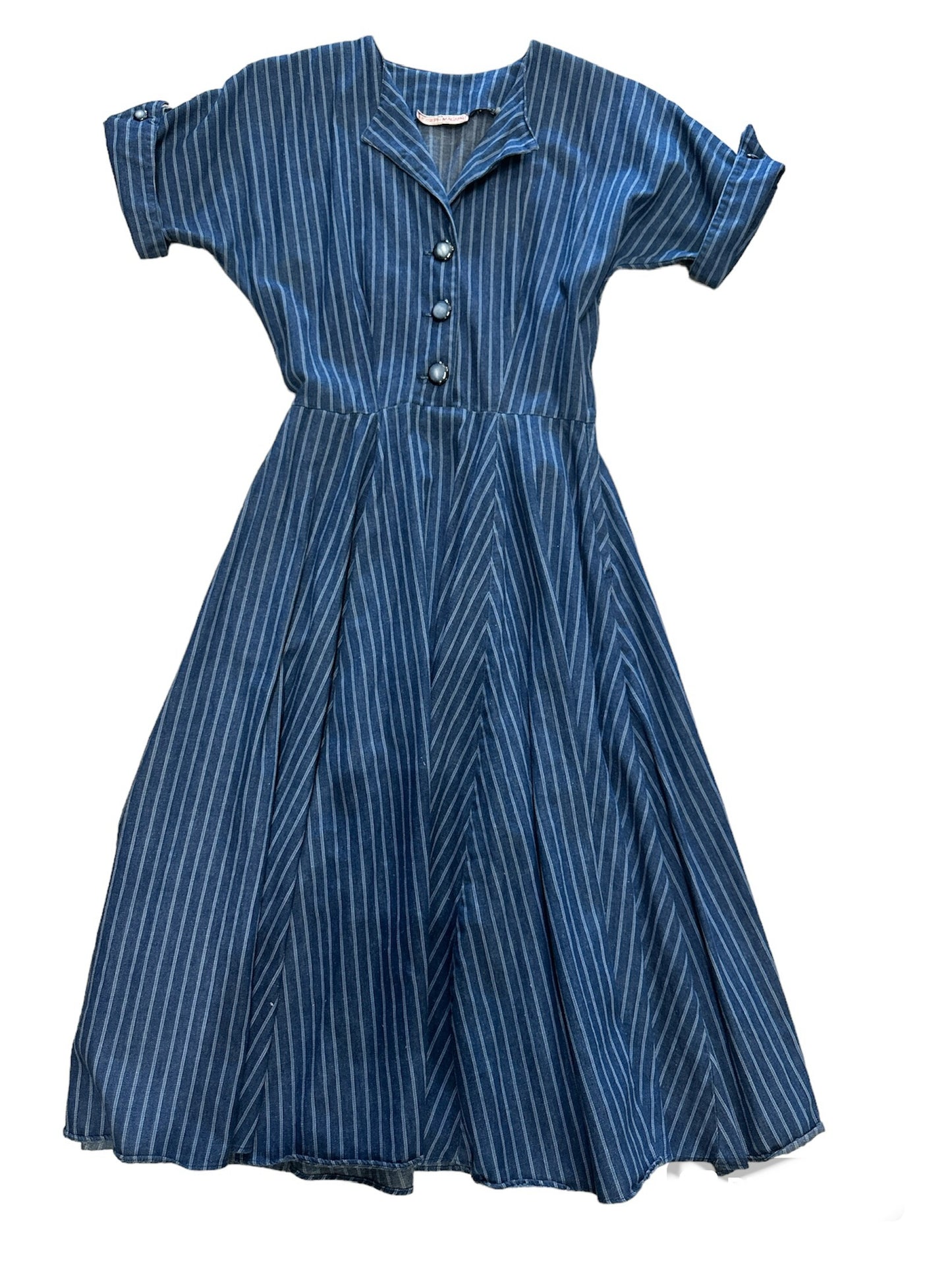 Vintage Joseph magnin denim stripe dress