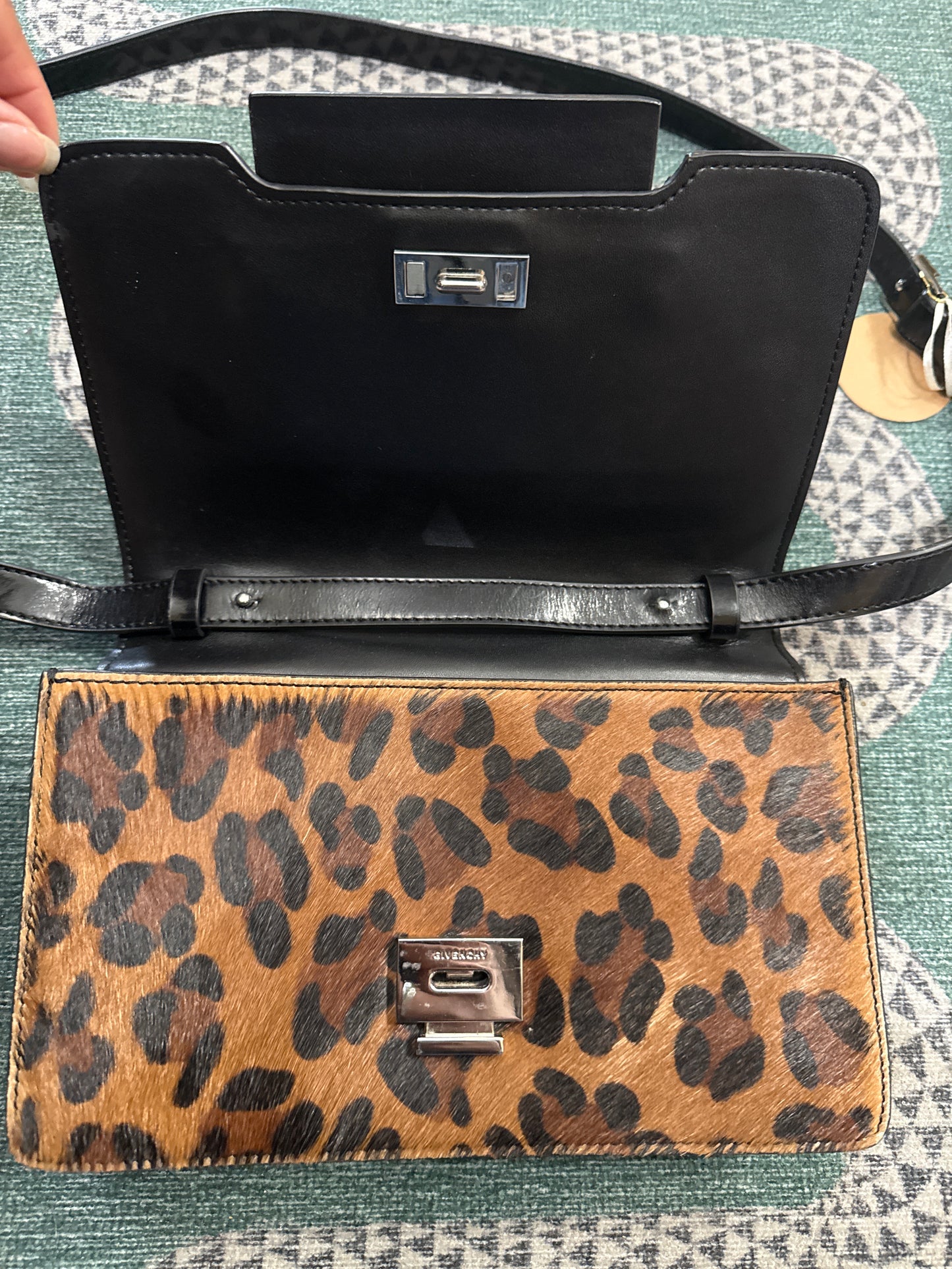 GIVENCHY calf hair patent purse