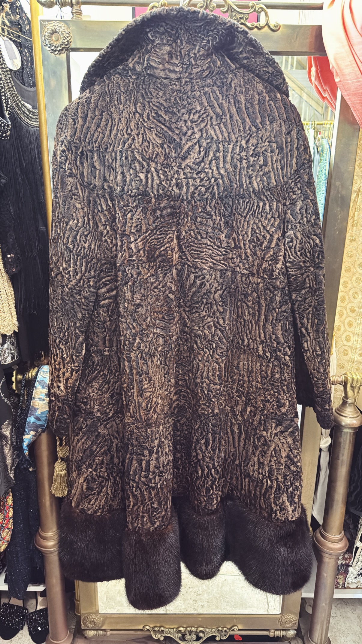 Vintage Persian lamb Elsa Schiaparelli mink trim coat