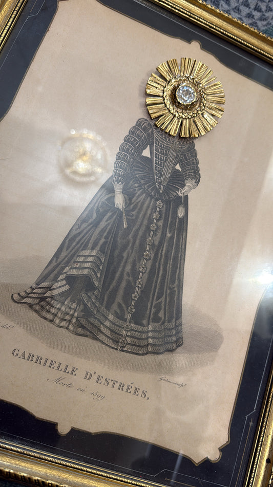 Vintage SAINT LAURENT rive gauche gold brooch